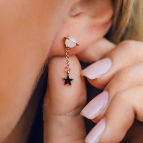 Pura Vida Saturn Necklace & Earring Set NWT - Picture 2 of 3